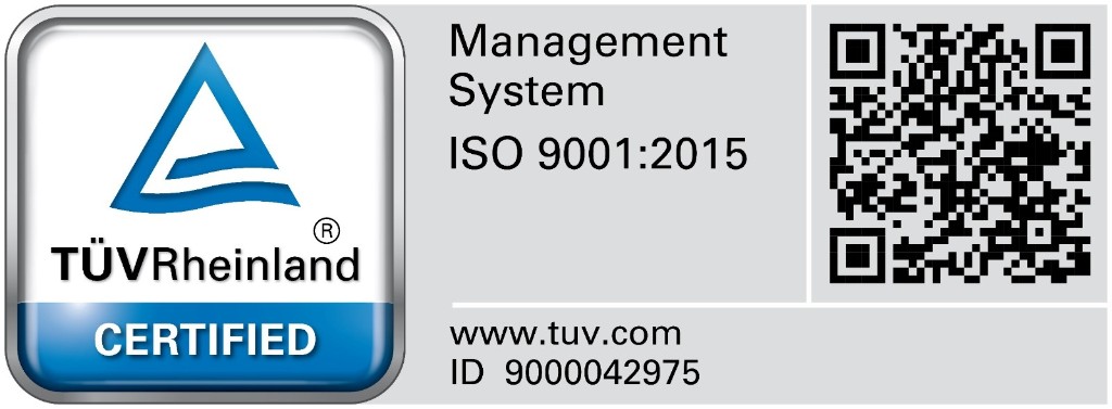 Sertifikat TÜV Rheinland ISO 9001:2015 Management System